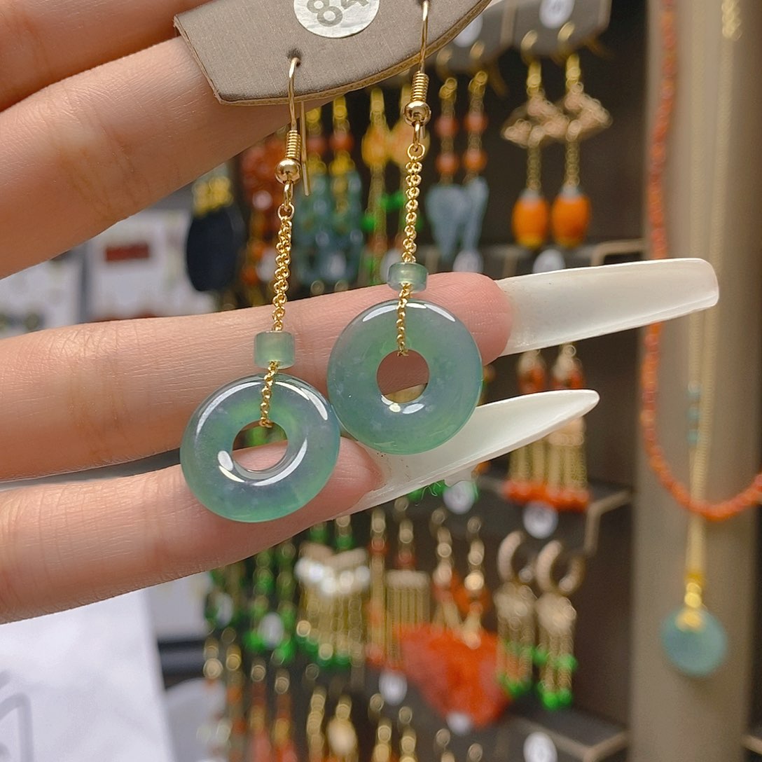 翡翠合金耳饰翡翠