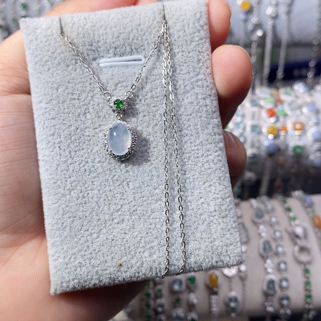 翡翠银S925镶嵌颈饰