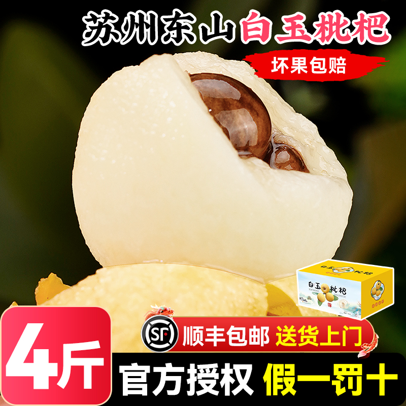 【顺丰送上门】4斤 正宗苏州东山白玉枇杷5斤新鲜水果大果青种塘栖琵琶西山枇杷同城送
