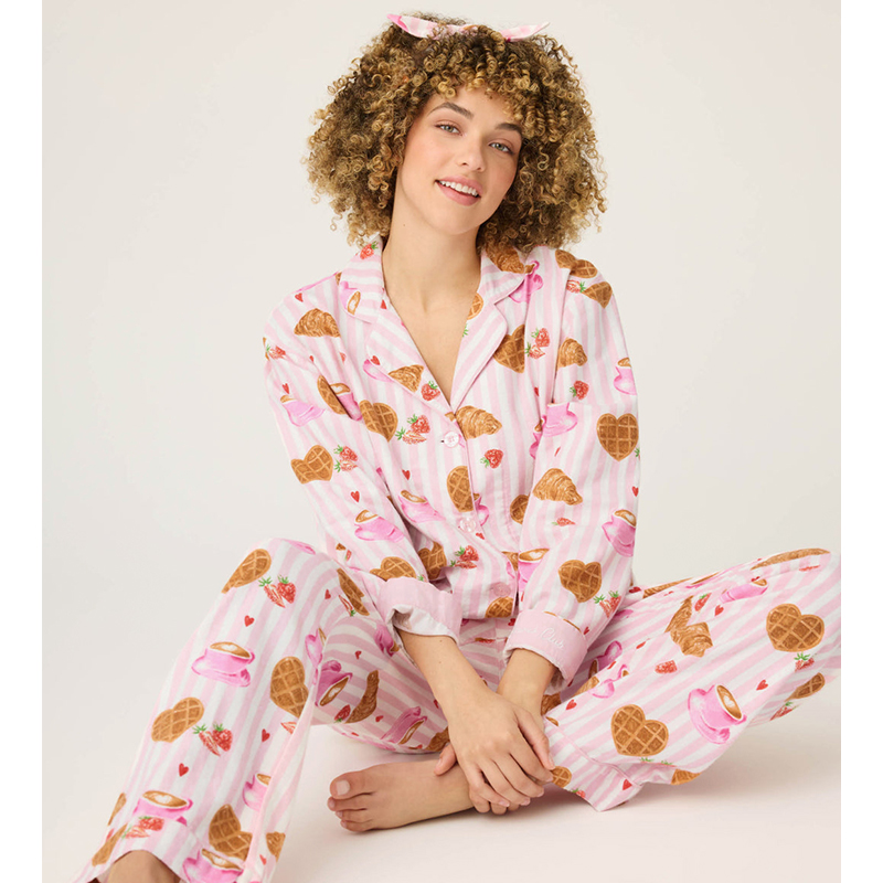 莫里伊【磨毛棉爱心华夫饼】小众时尚设计休闲可外穿保暖睡衣家居服