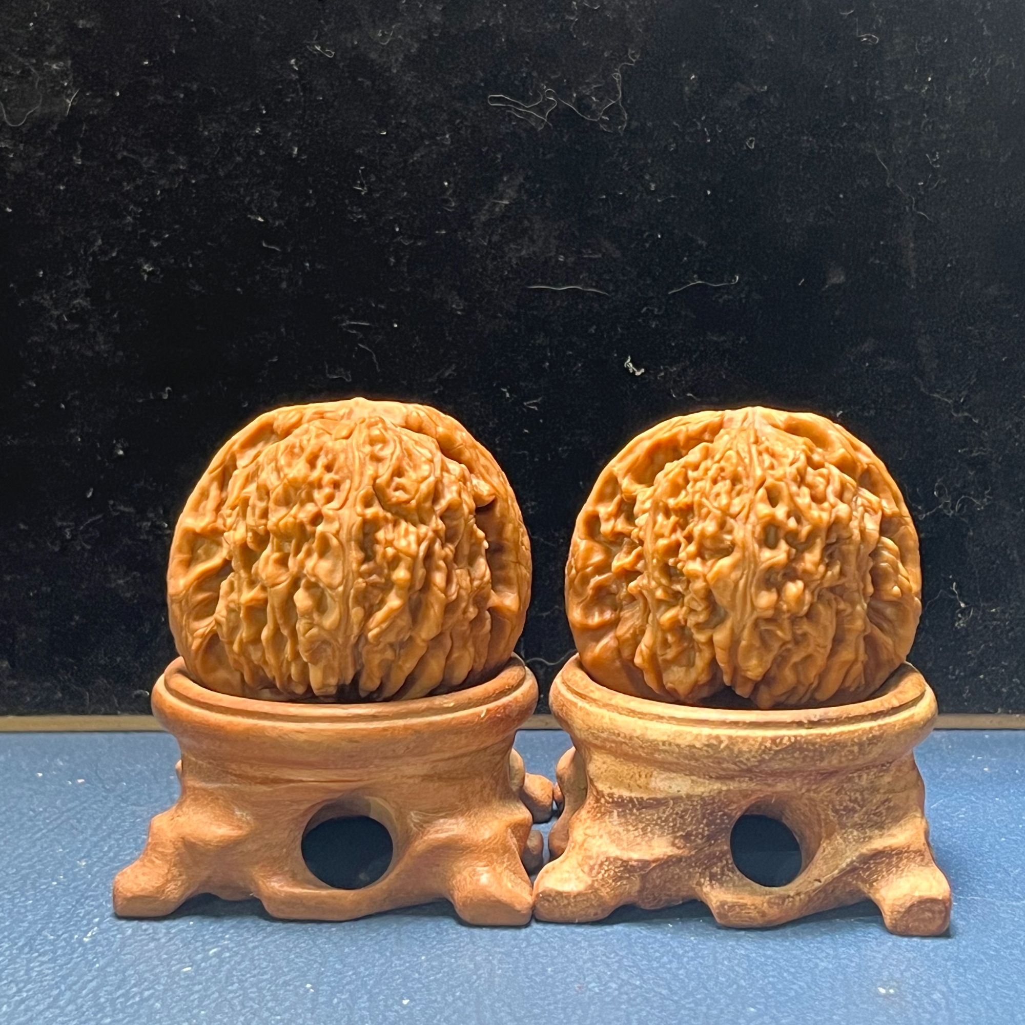 文玩核桃赵喜满球疆（精对）