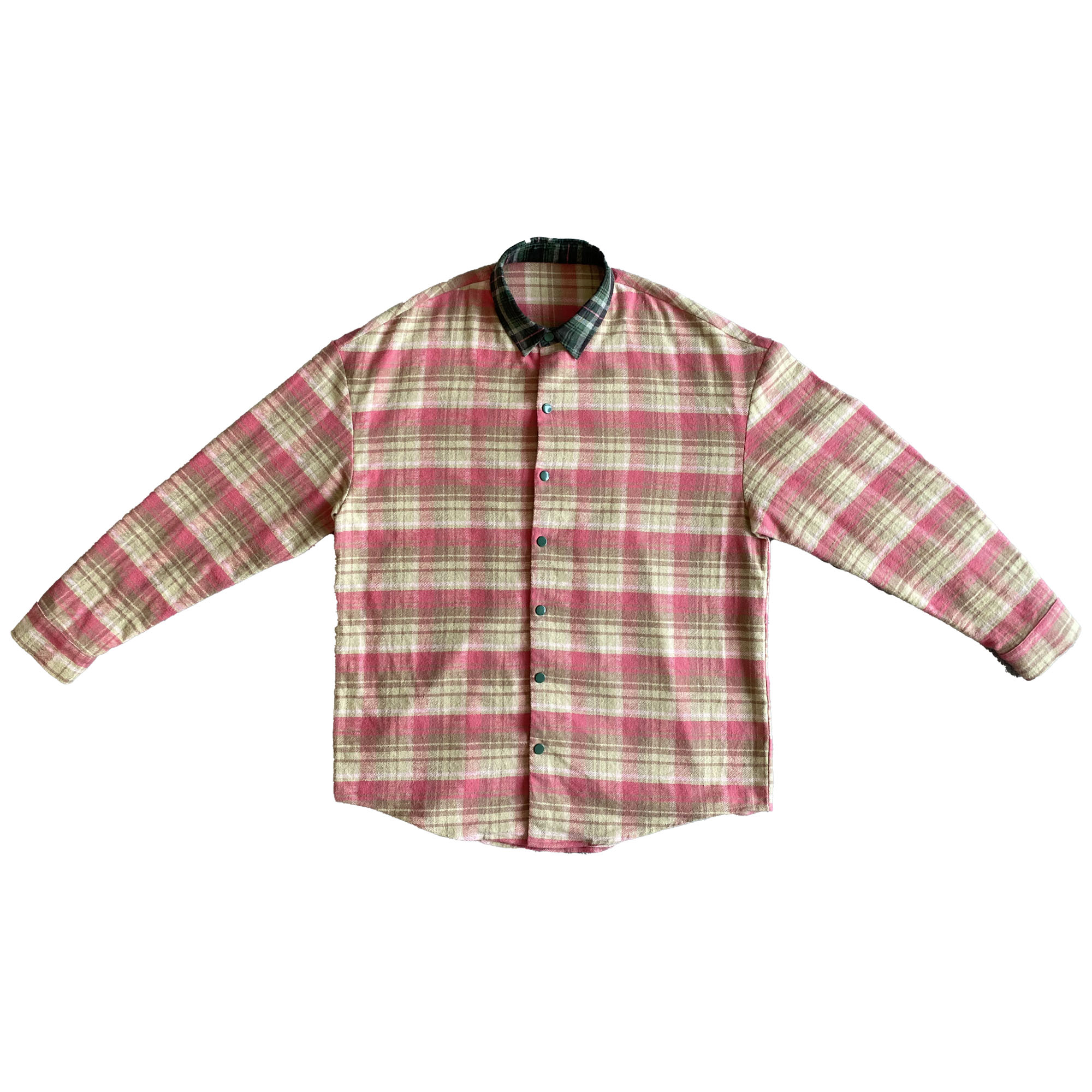 目标击落 撞色粉色衬衫宽松美式高街风休闲衬衫