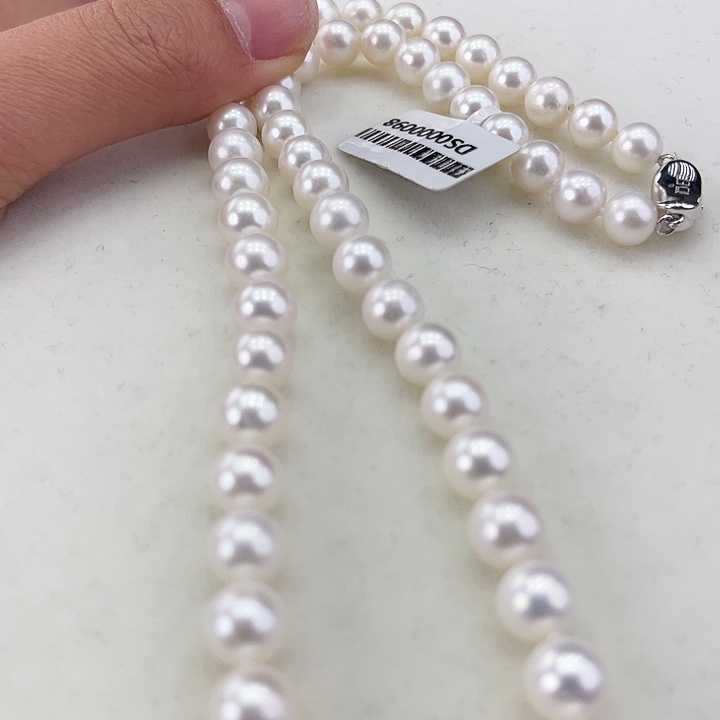 淡水珍珠颈饰银S925镶嵌卡8冷白高品