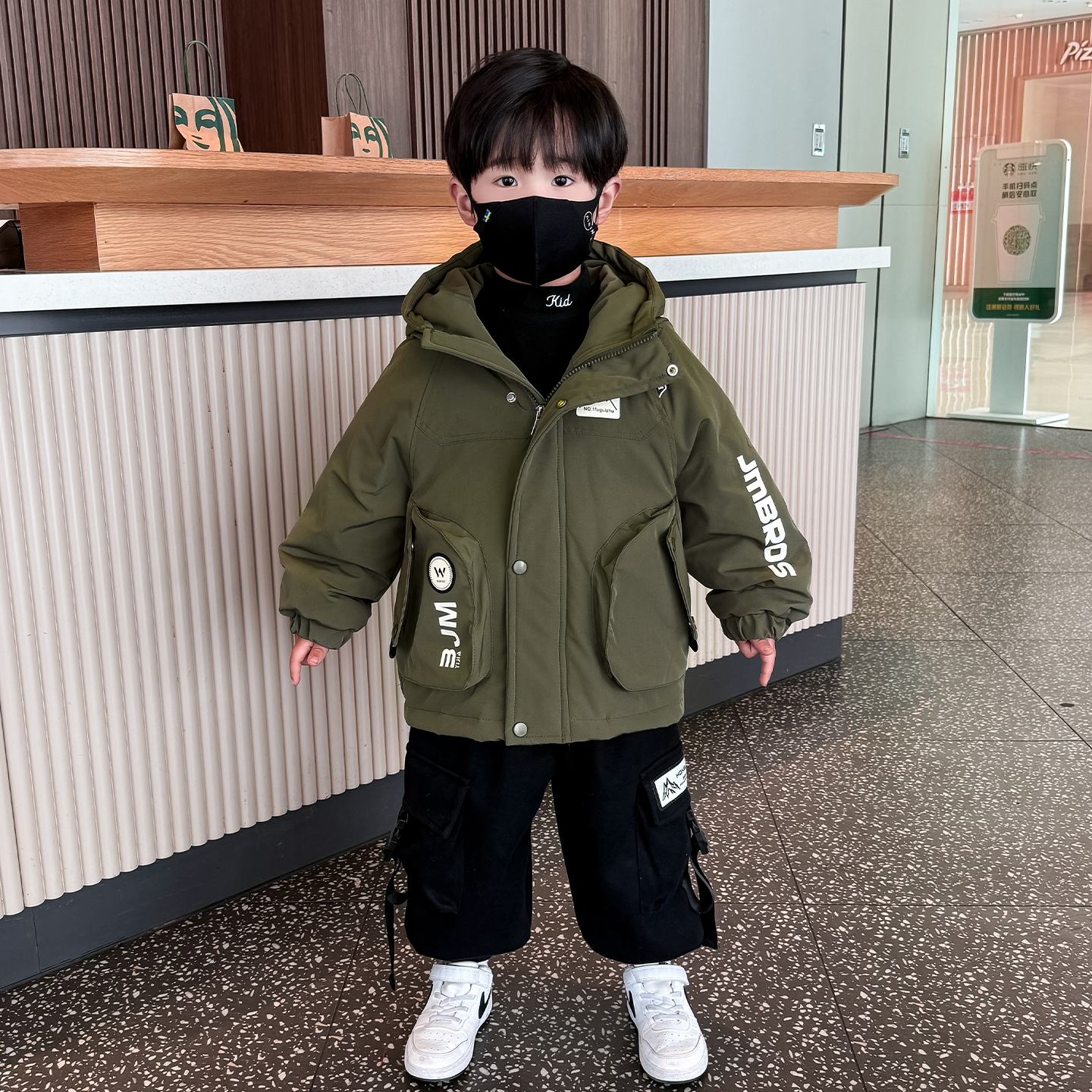 男童羽绒服2025新款儿童韩版保暖棉袄外套男孩白鸭绒棉服宝宝冬装