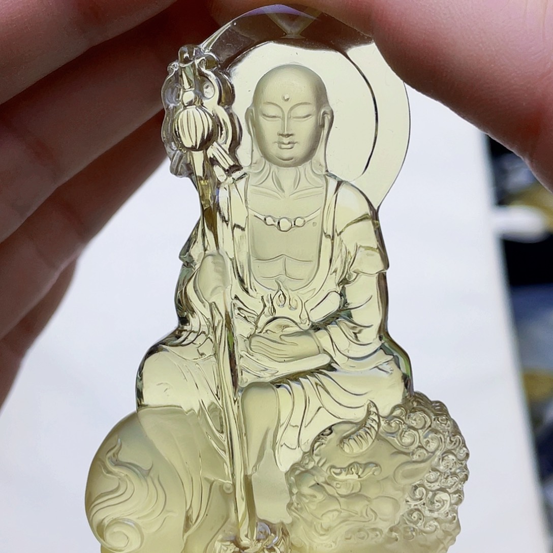 用***3水晶颈饰未镶嵌黄水晶大师精雕地藏王菩萨