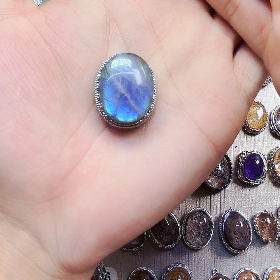 水晶戒指银S800镀金镶嵌凡****学