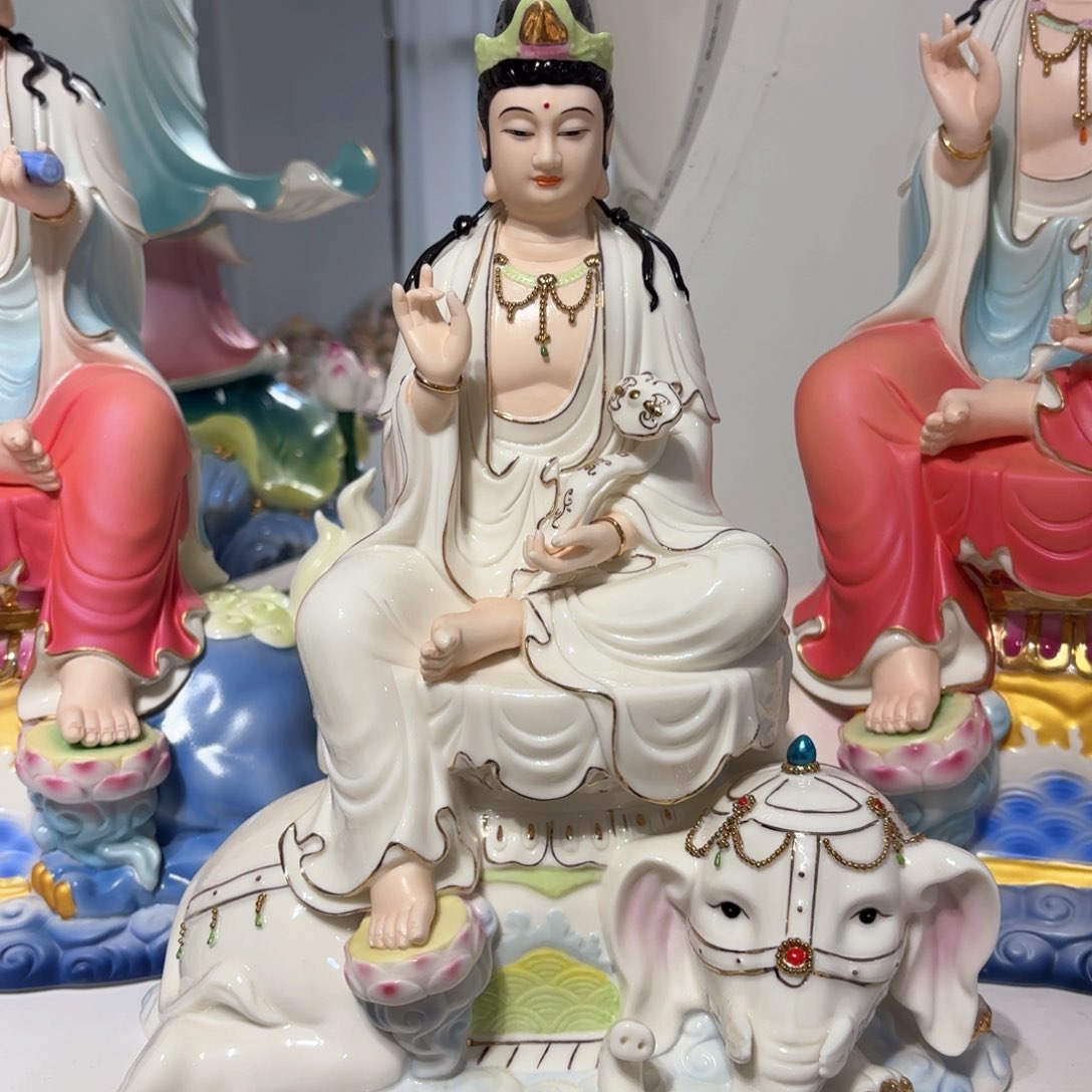 【闪购商品】摆件新*煌瓷摆件普贤菩萨