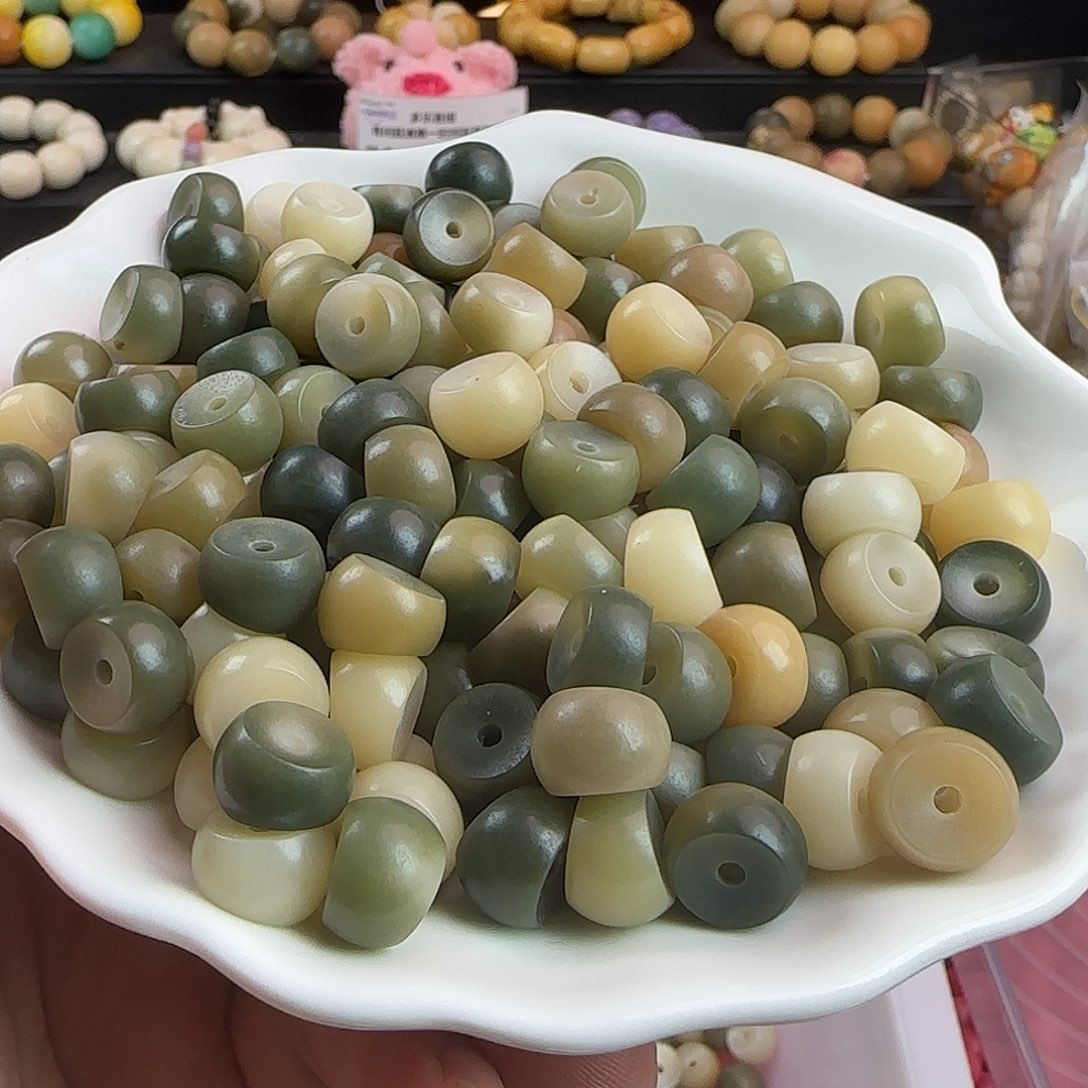 菩提根/象牙果手串卡12绿色蒜瓣100颗➕20颗备珠