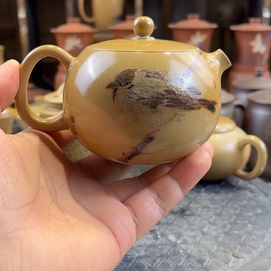 建水紫陶泥绘福利微瑕壶
