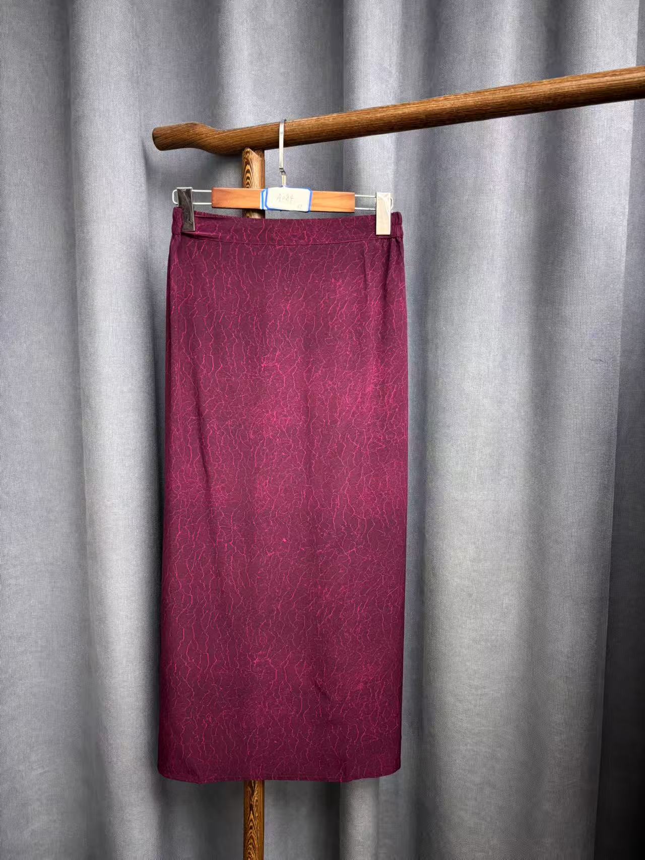 2025夏季新款时尚百搭新中式桑蚕丝双绉印花半身裙女A284