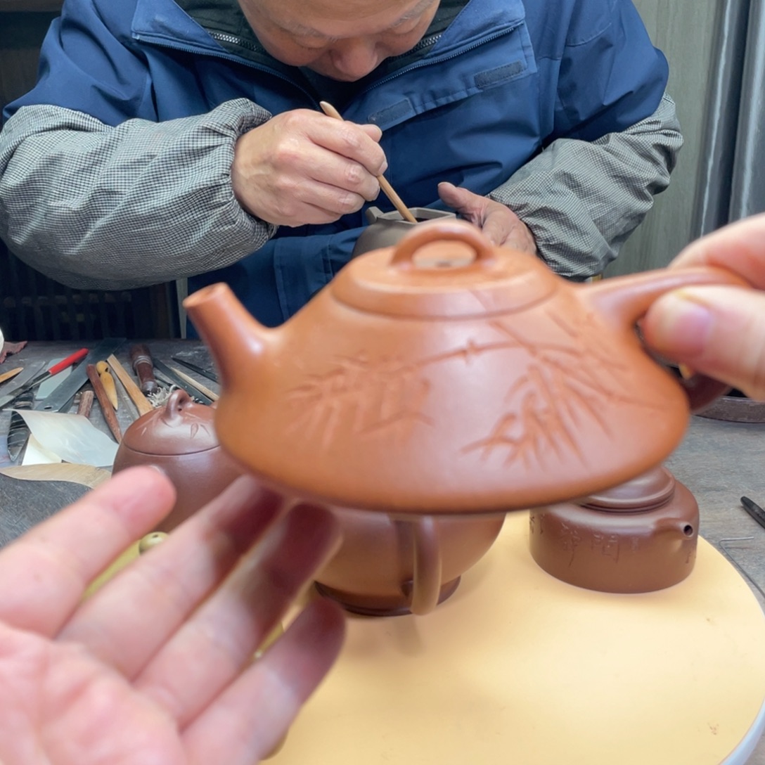 空***餐茶杯紫砂合瓢，红降坡泥
