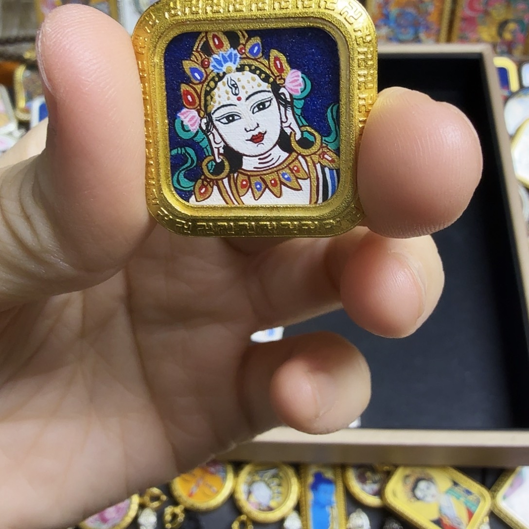 草****吊坠十三纯手绘2.2白妈妈唐卡