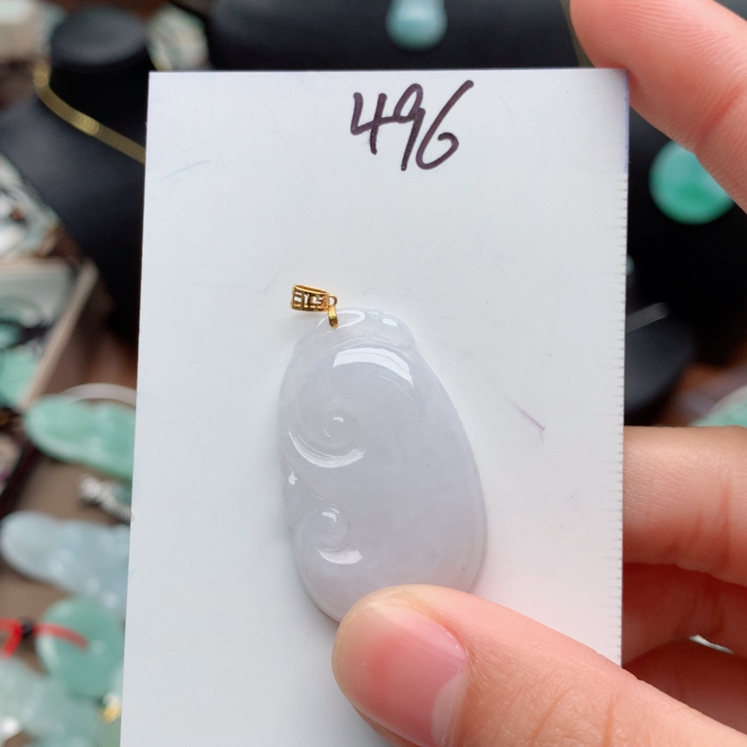 翡翠颈饰18K金镶嵌吊坠