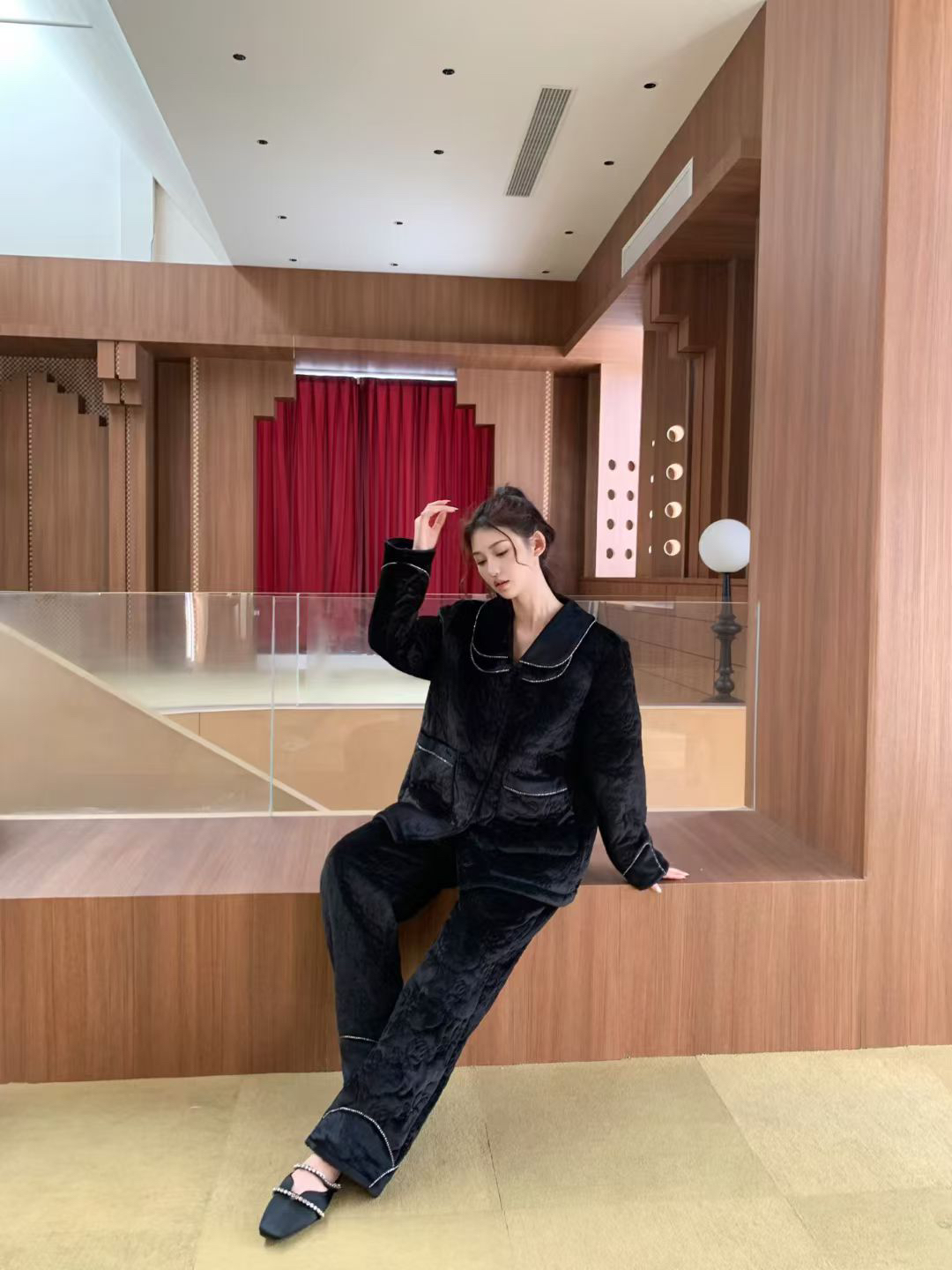 原mu 星夜吻痕冬季夹棉加绒加厚可外穿睡衣家居服