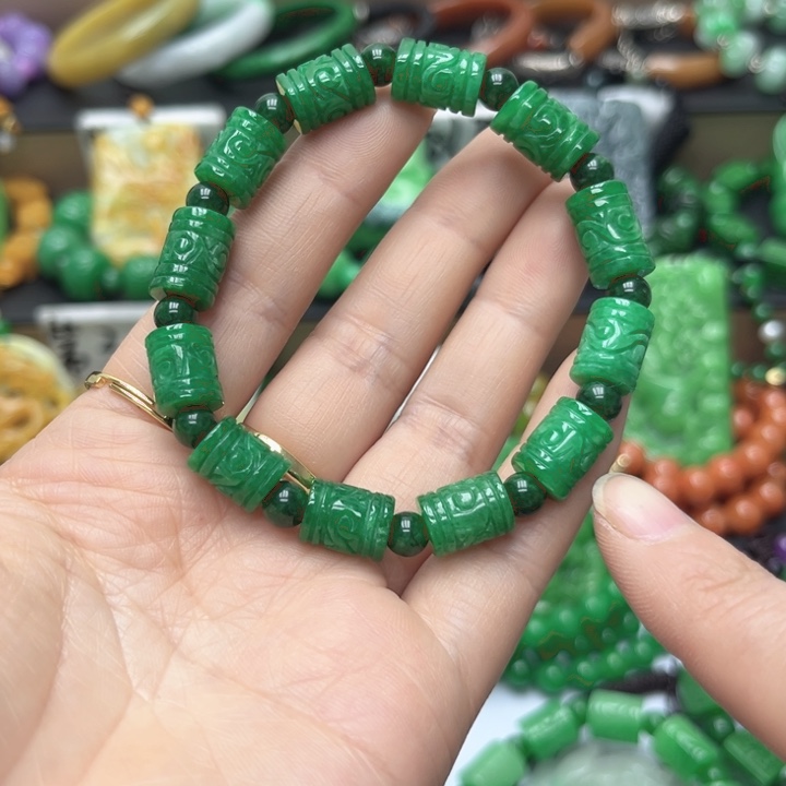 翡翠未镶嵌手链手串11