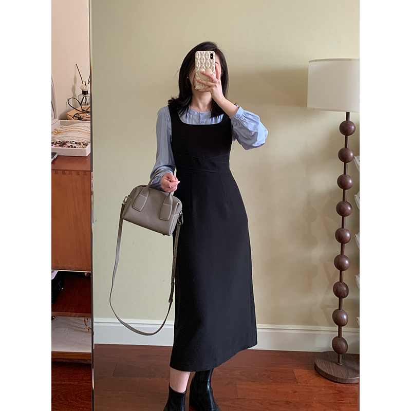 【现货清仓】花总吖【智恩小姐】气质修身背带西装连衣裙R425Q00055