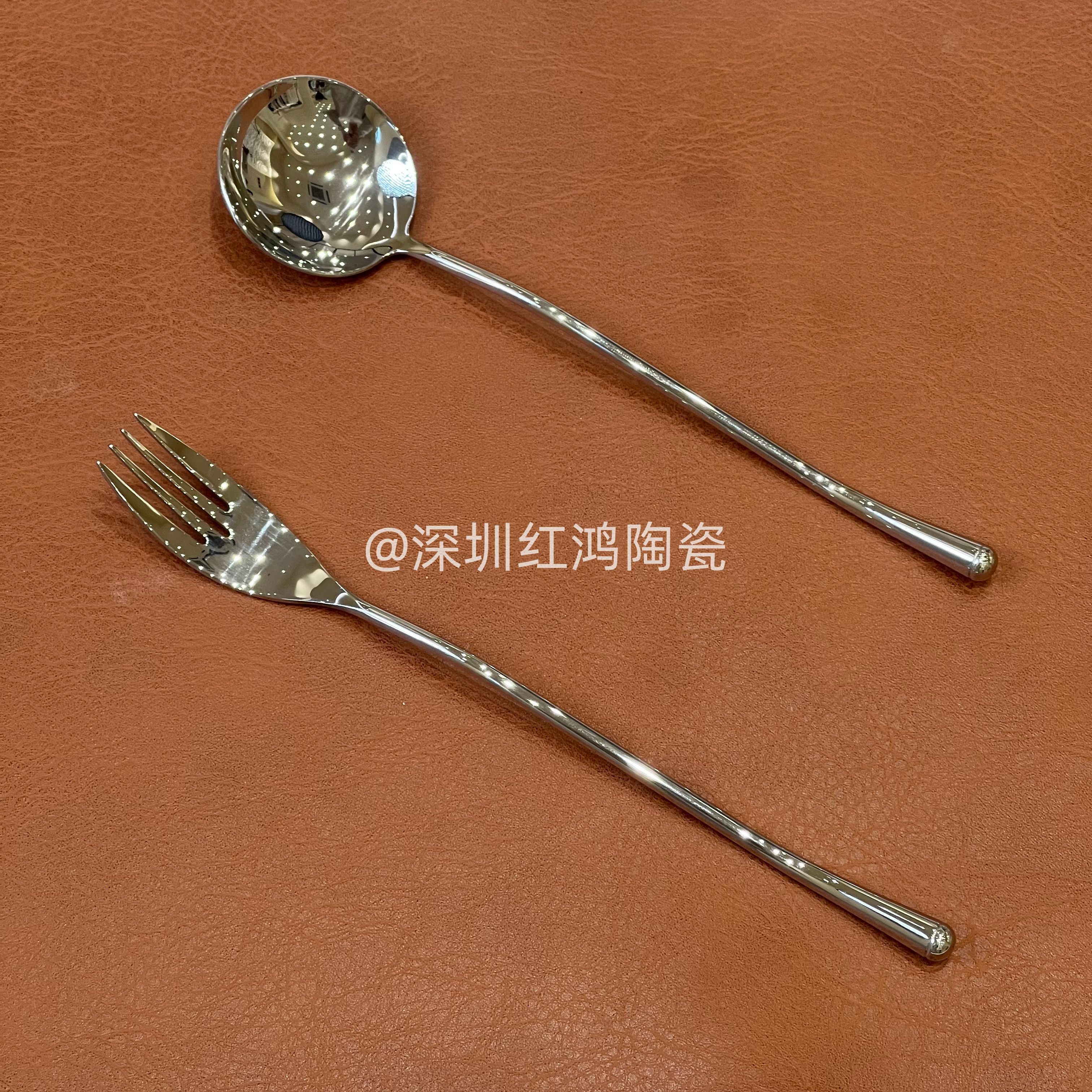深圳红鸿 304不锈钢勺子叉子镜面原色餐具