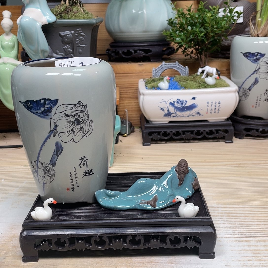 紫砂花盆陶瓷艺术花盆陶瓷