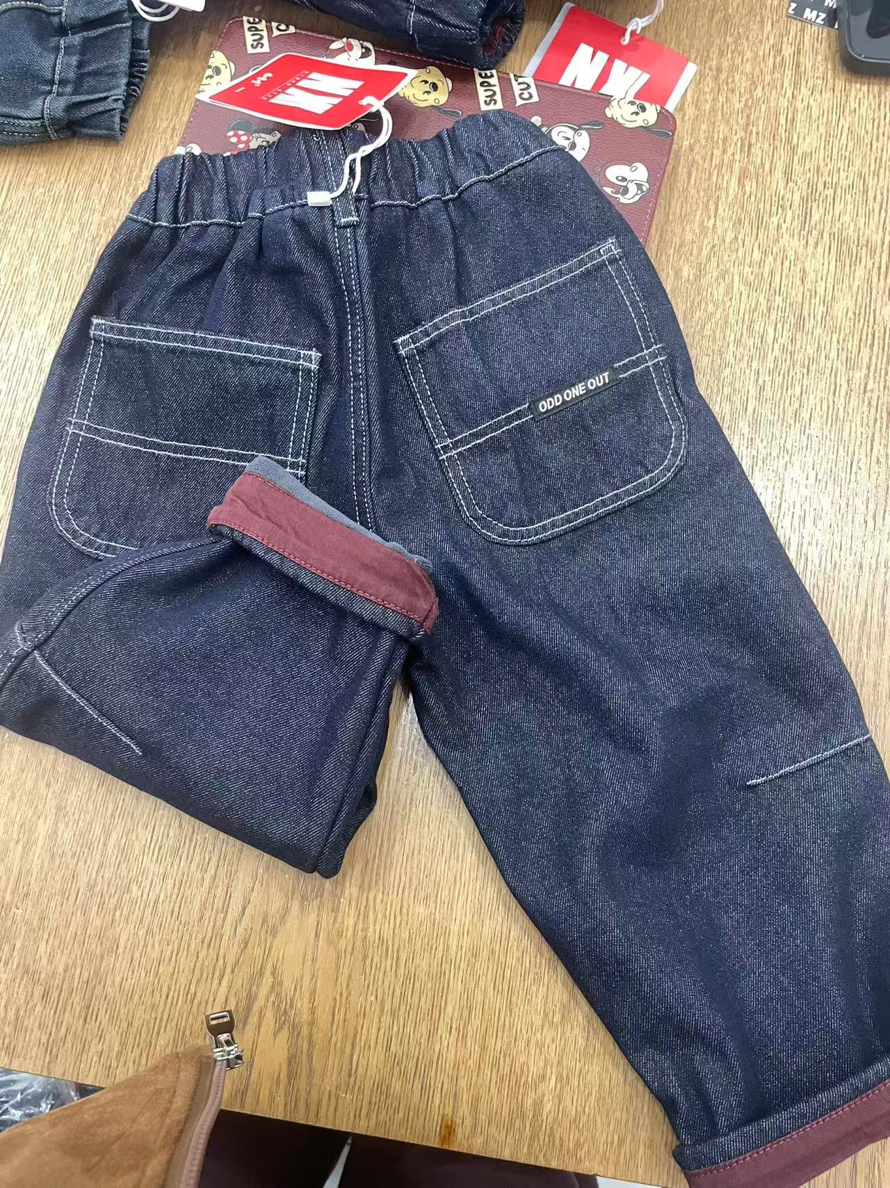 冬季新款加绒一体细腻奥粒绒童装软牛仔潮牌男小童无异味不掉色