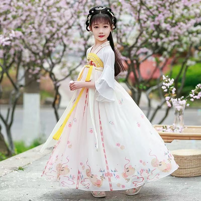 3005女童长裙汉服裙凉爽透气连衣裙