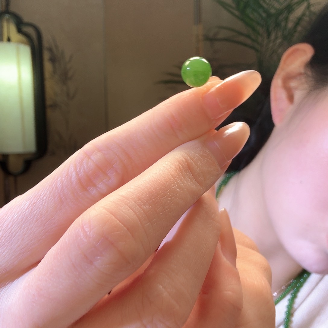 和田玉耳饰18K金镶嵌