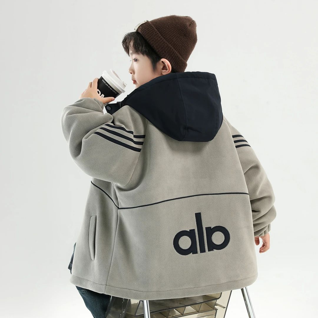 男童冬装加绒外套2025秋冬新款二棉服大儿童摇粒绒加厚男孩冬季潮