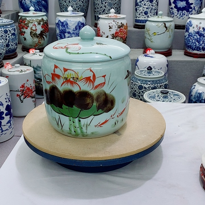 罐幸**满手绘荷韵小号