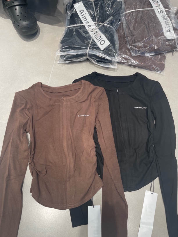 长袖拉链V领秋季女灰色半开领T恤运动休闲百搭夏季