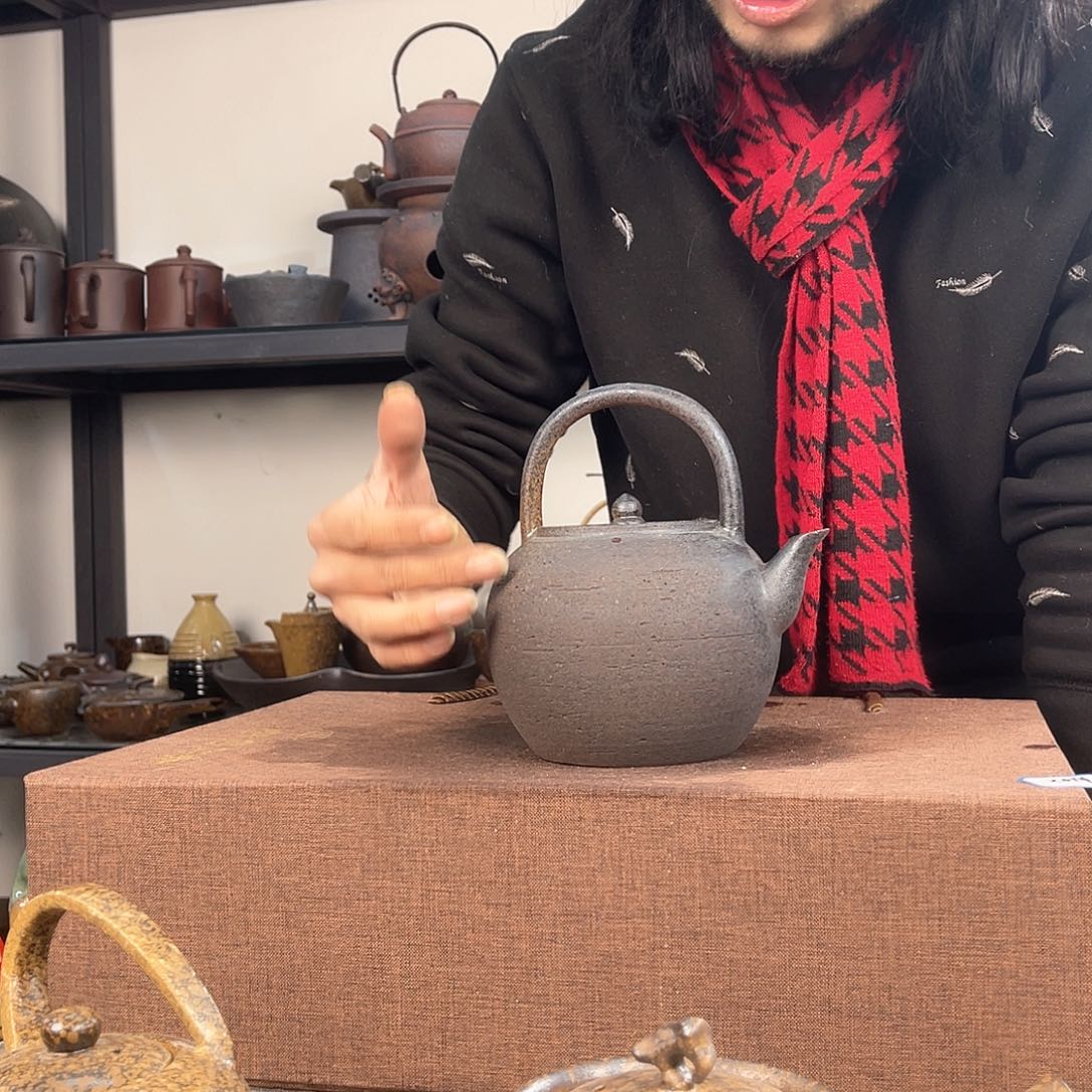 紫泥茶壶紫砂粗陶茶器