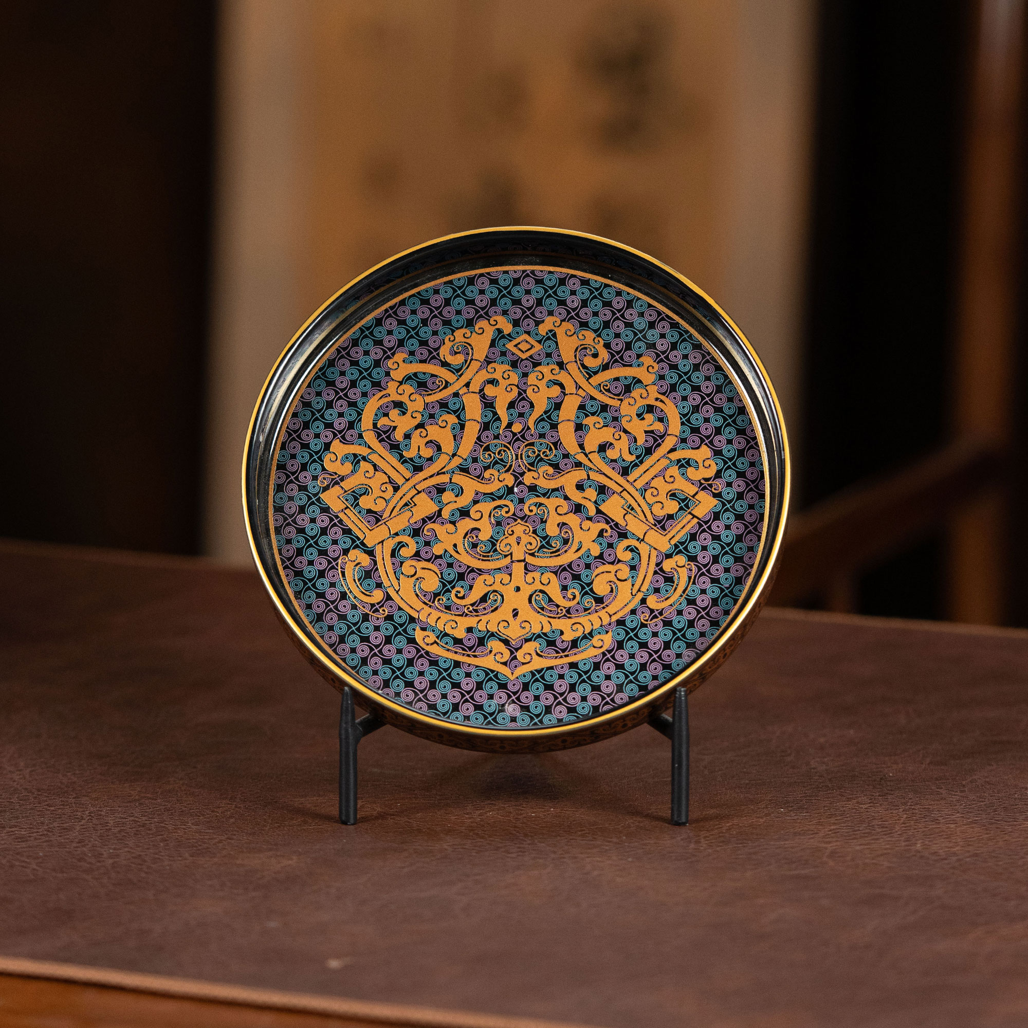 金缕螭龙-壶承瓷器手工制直径15.5cm茶周边系列SG