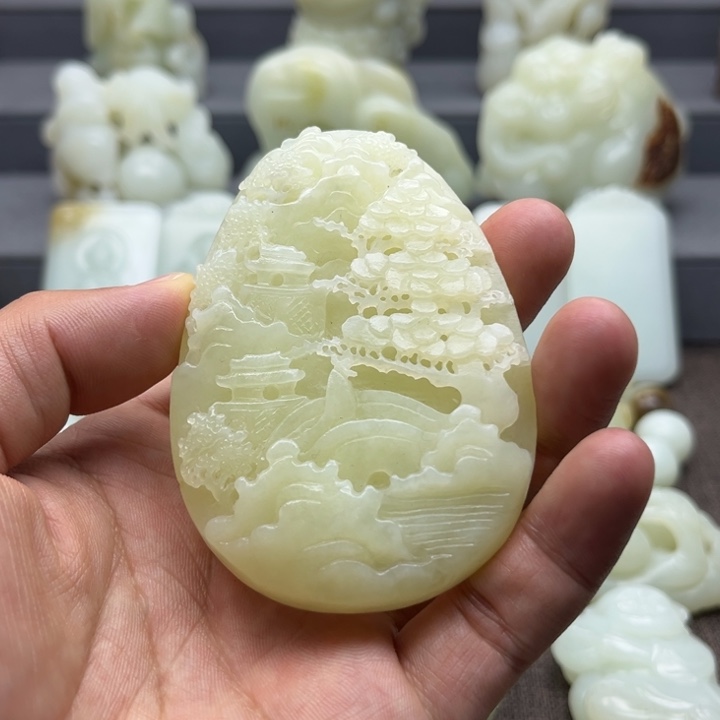 和田玉未镶嵌挂件