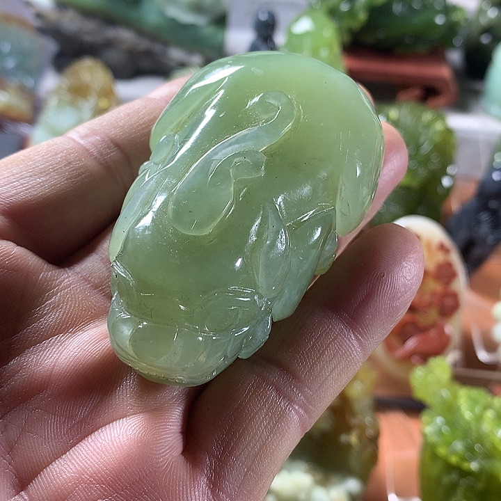 岫玉手把件未镶嵌