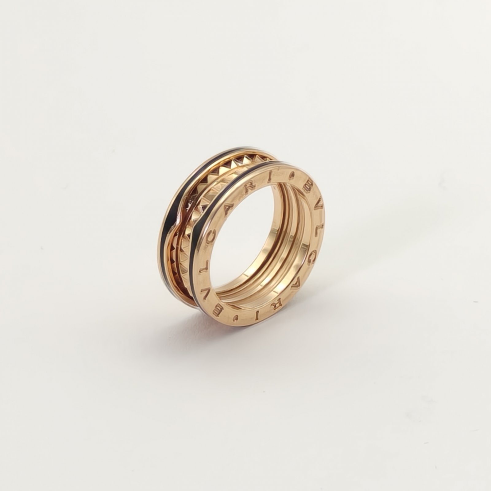 99新 BVLGARI/宝格丽 【66活动】 玫瑰金 B.ZERO1 弹簧三圈戒指 58