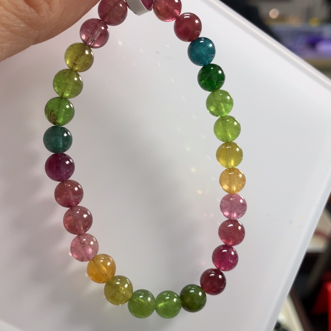 碧玺手链未镶嵌6.6毫米左右