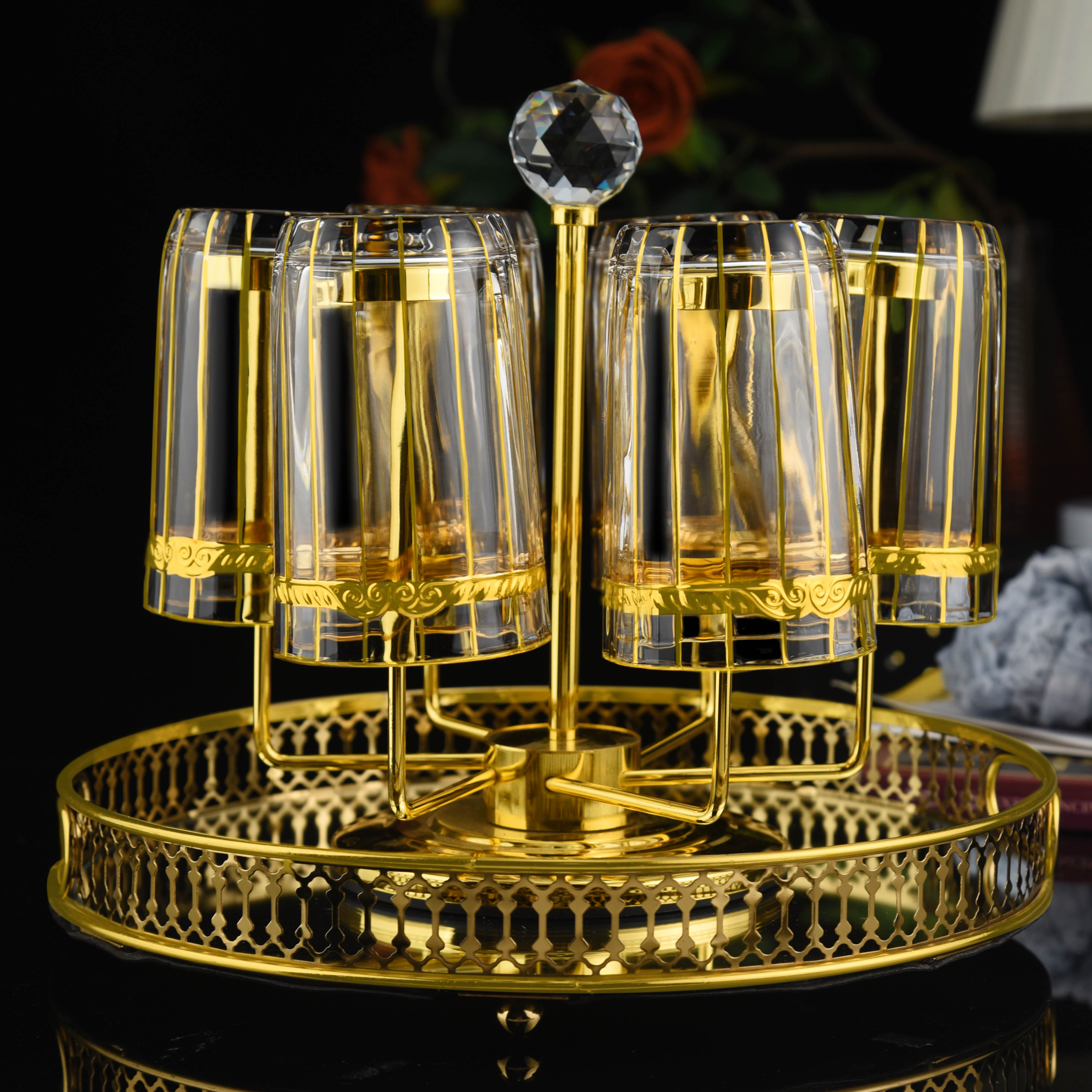 水具水壶水杯家用冷饮杯子轻奢茶杯 酒杯甜品杯网红送礼宫廷系列