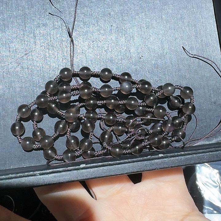 可***娃黑曜岩未镶嵌项链