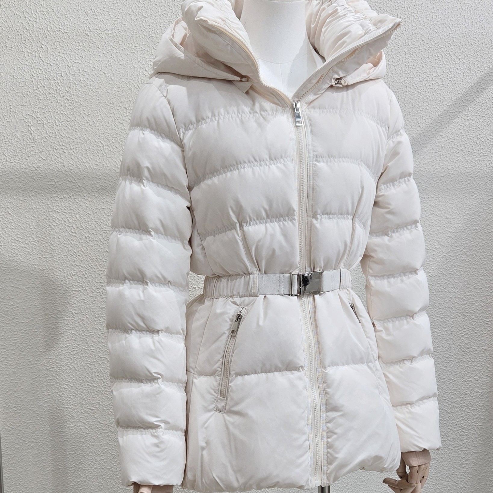 【中长收腰羽绒服】韩原单女款系收腰无毛领鸭绒服