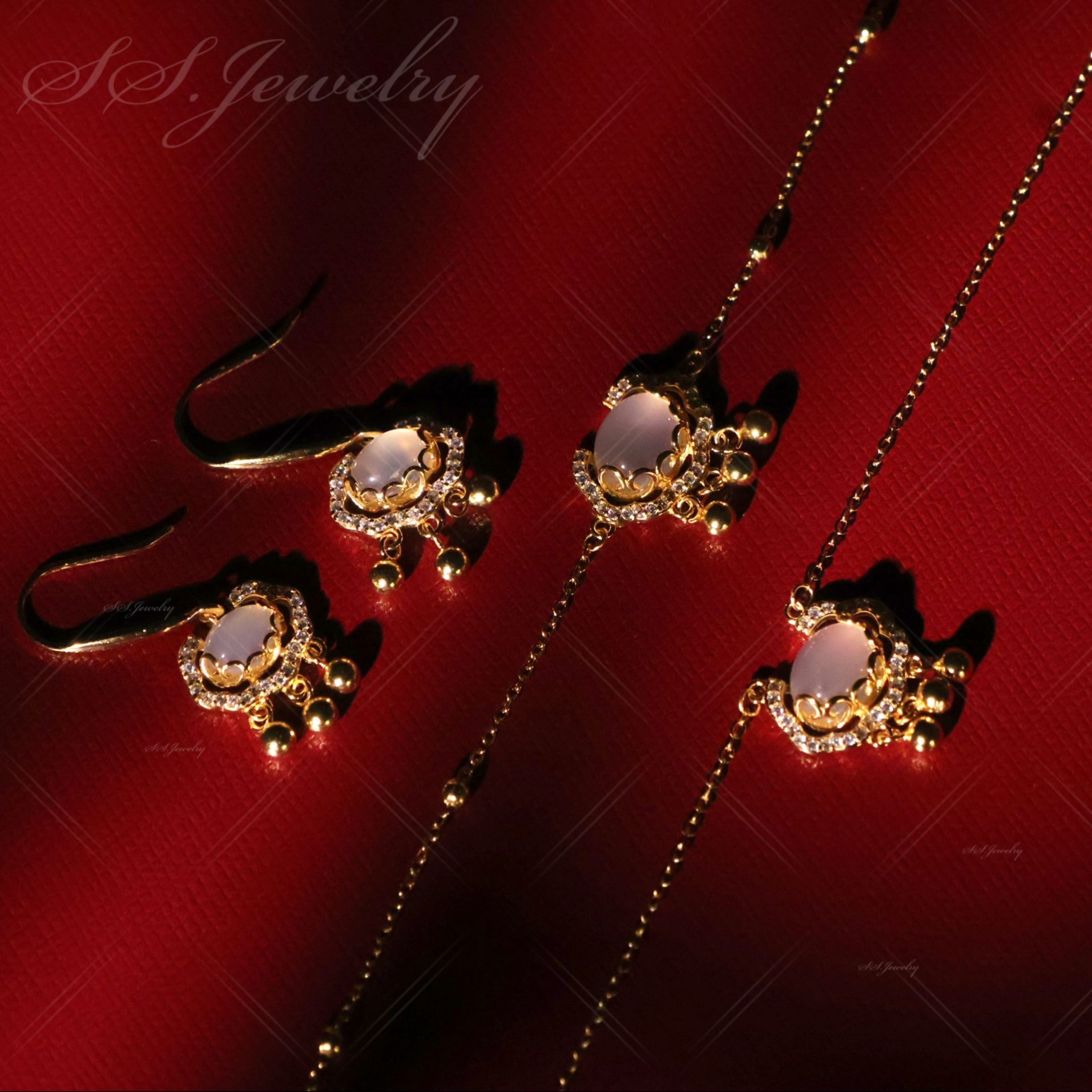 链子925银锆石 平安锁手 链 耳环s925银项链手链