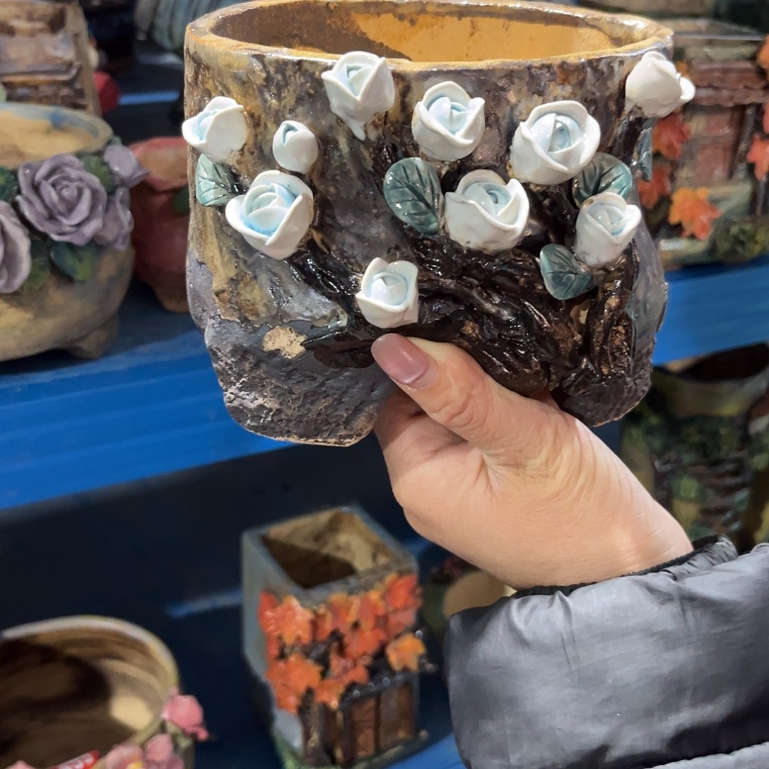 微瑕10 号陶然花器手工花盆