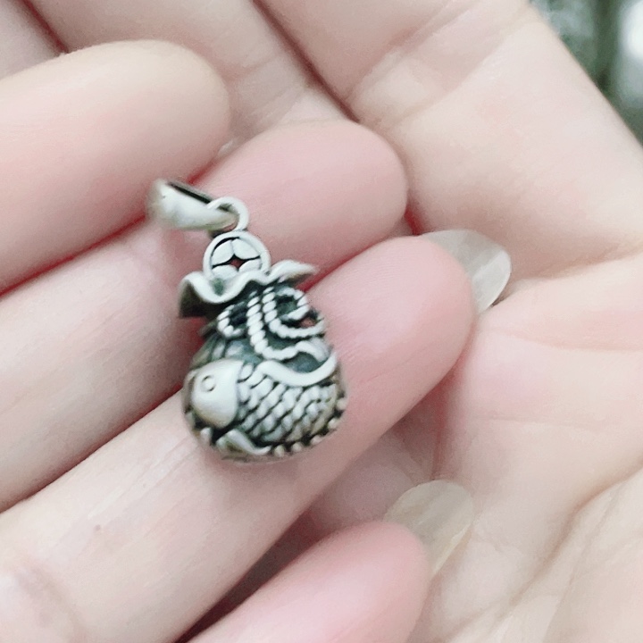 吊坠925银鱼钱多小钱袋坠