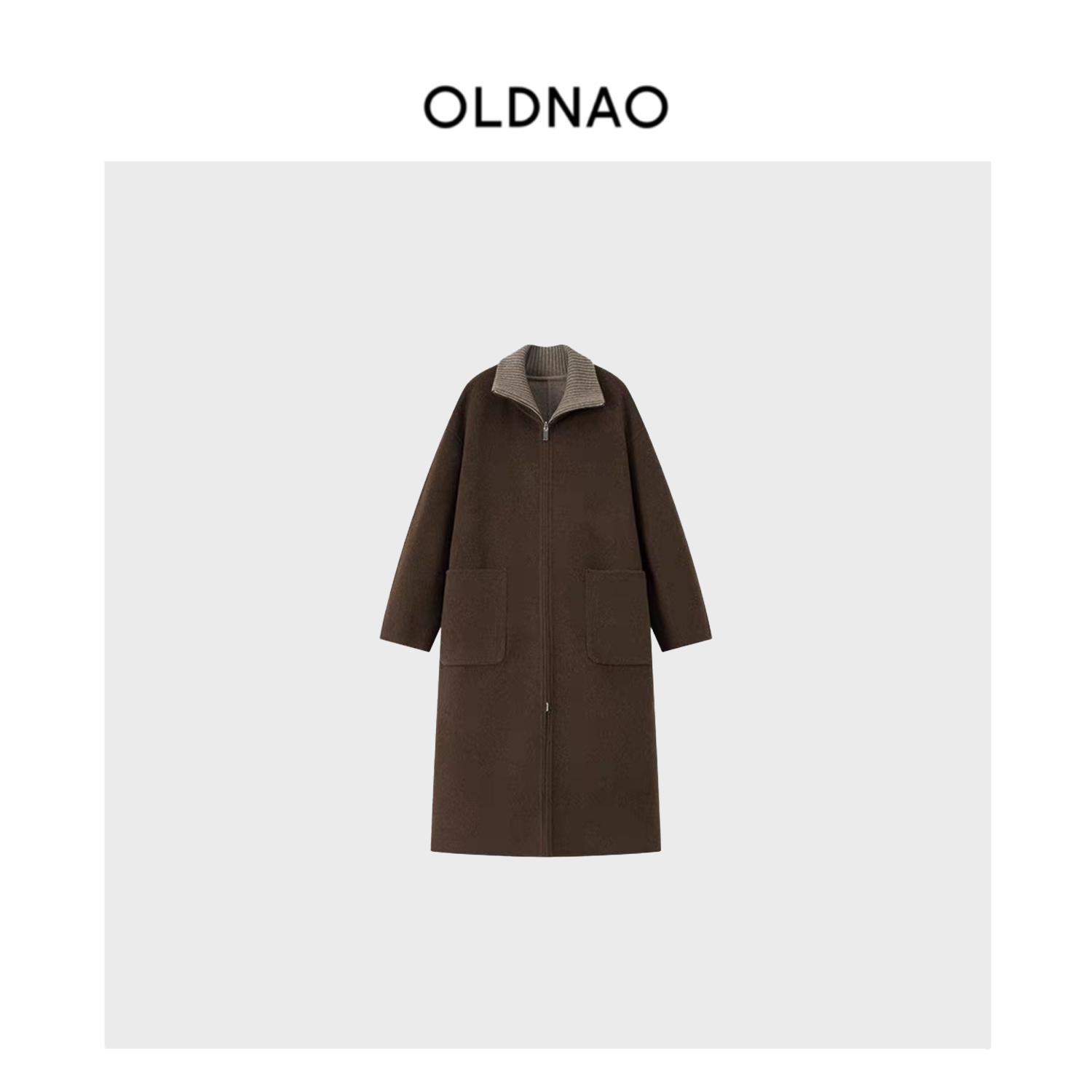 【OLDNAO】品牌订单线极简立领拼接双面大衣-YH-6285
