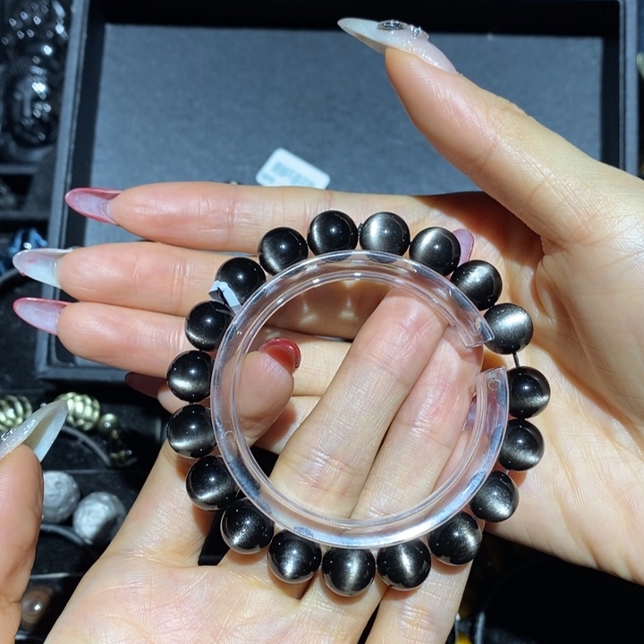 黑曜岩手链未镶嵌甜*子