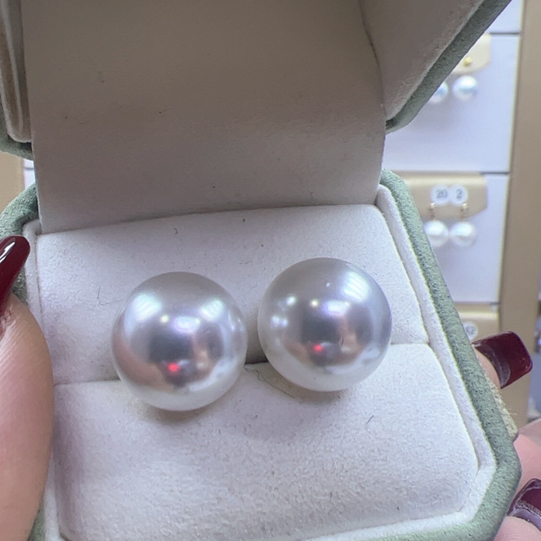 淡水珍珠耳饰银S925镶嵌