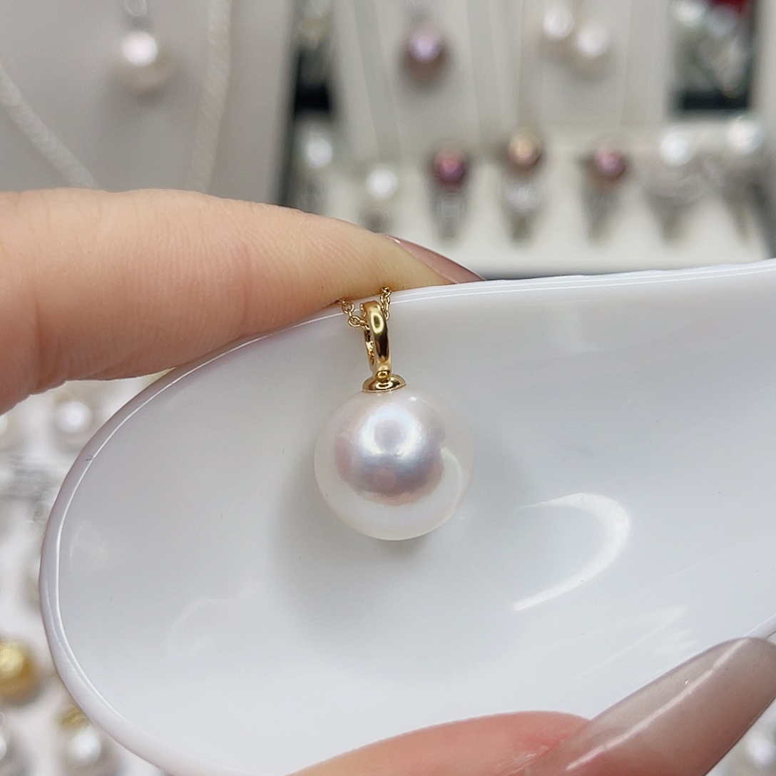 淡水珍珠银S925镶嵌吊坠(不含链)