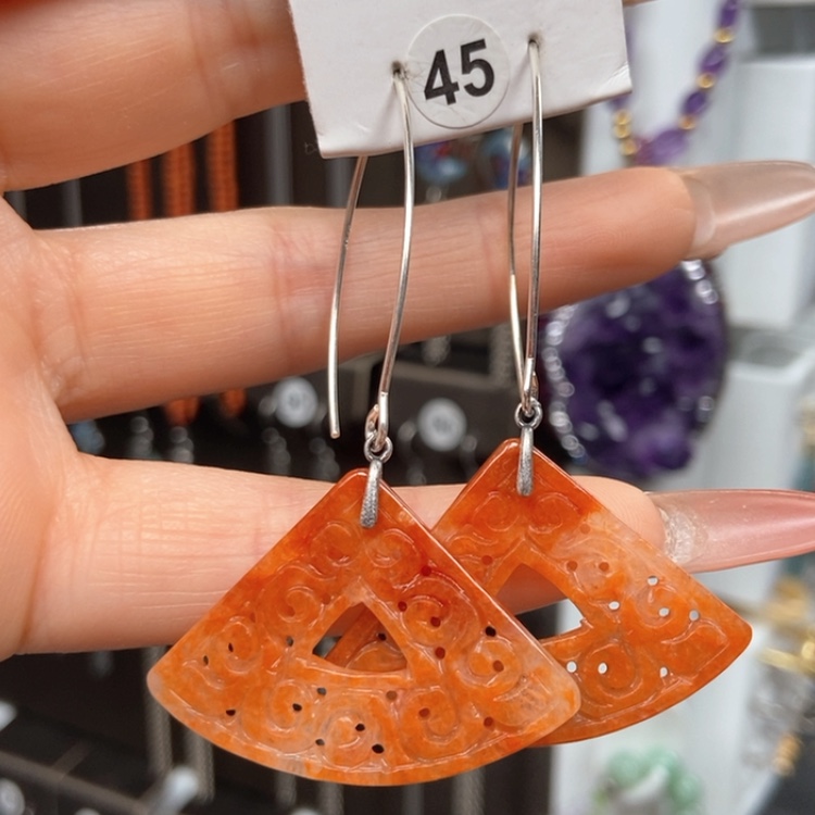 【闪购商品】翡翠耳饰银S925镶嵌优化耳饰