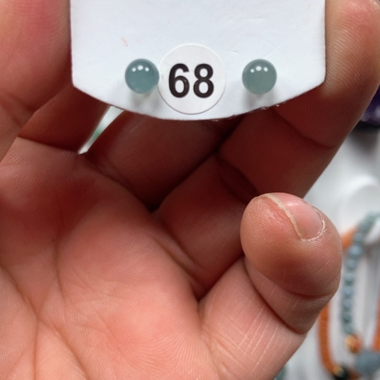 【闪购商品】翡翠耳饰银S925镶嵌耳饰