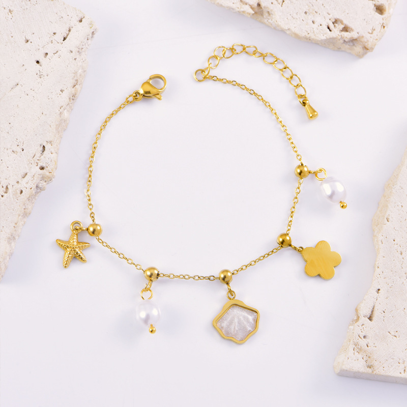 钛钢合成锆石手链 钛钢手链轻奢