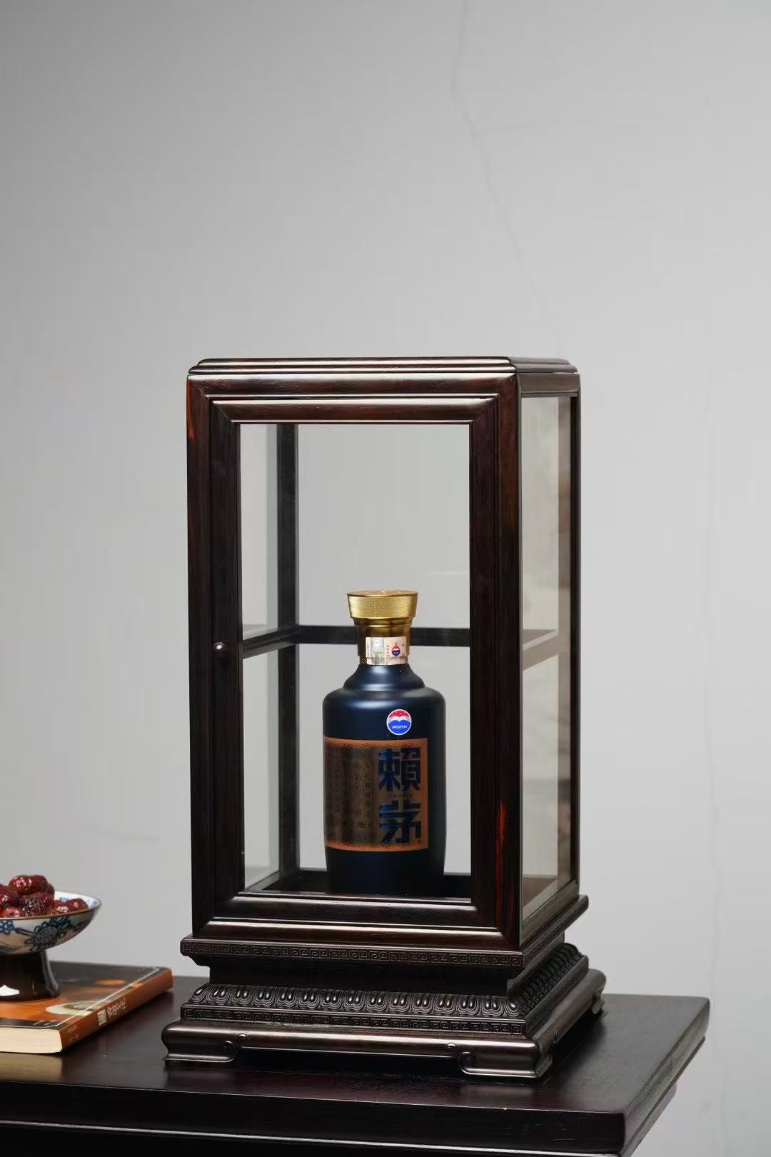 老挝大红酸枝玻璃柜独板可拆卸文玩展示柜  规格:   29×29×45