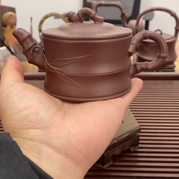 紫砂茶壶竹段200毫升福利