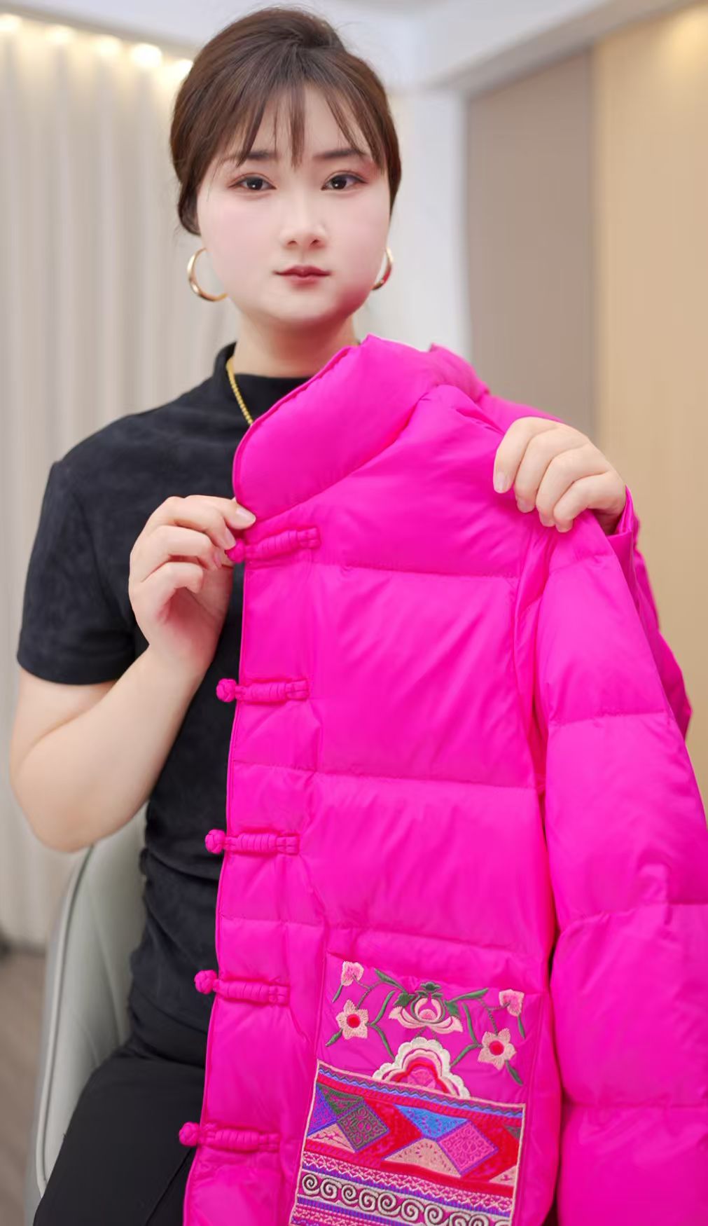 [专柜原单正品]CC吉祥花新中式国风羽绒服